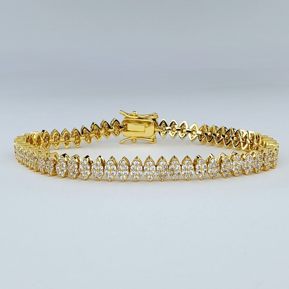 2ct Oval Diamond Womens 14K Gold Tennis Bracelet Ladies 2 ct Silver Jewelry 14 K